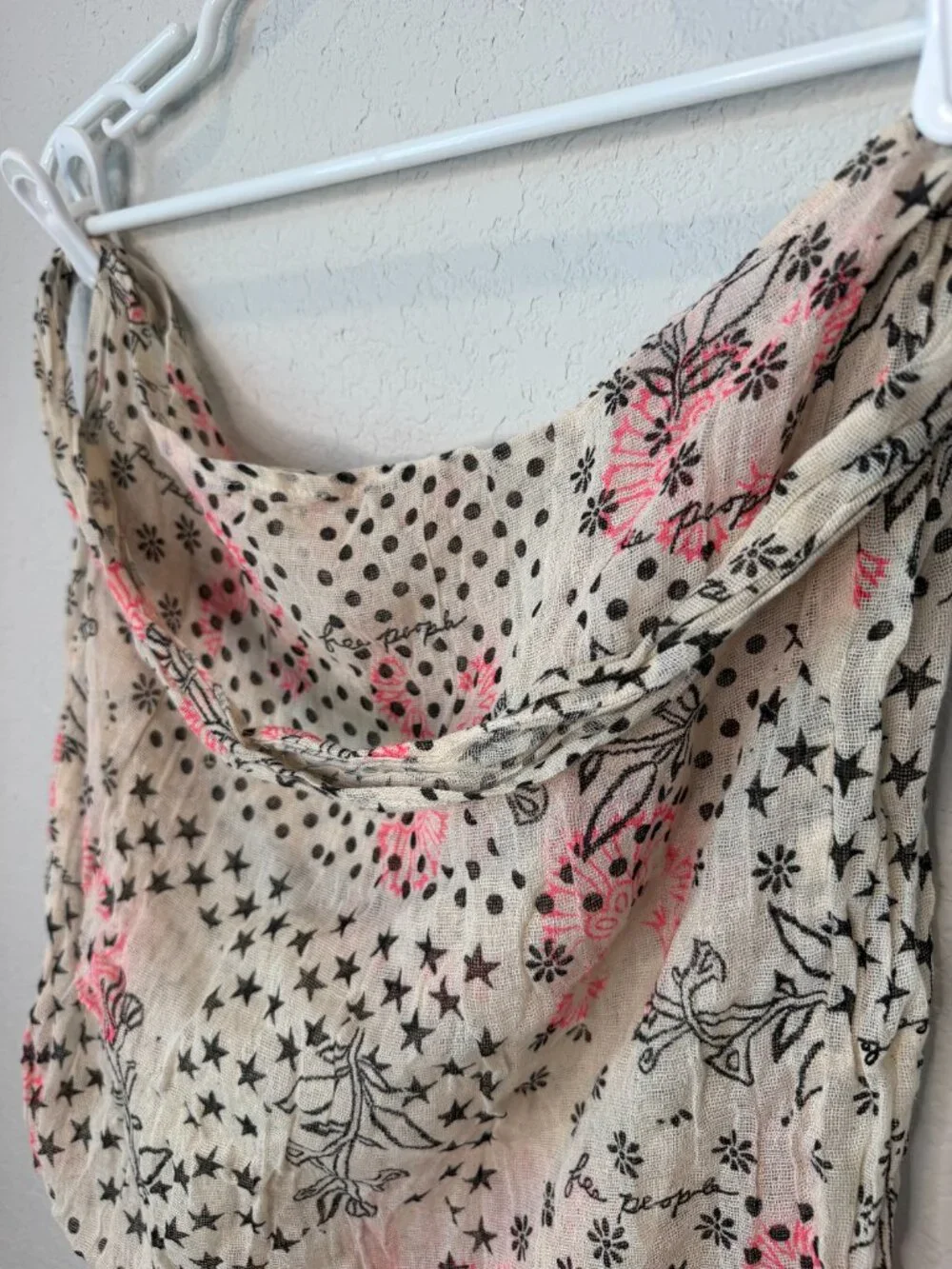 Free People Muslin Linen Boho Hobo Shoulder Bag